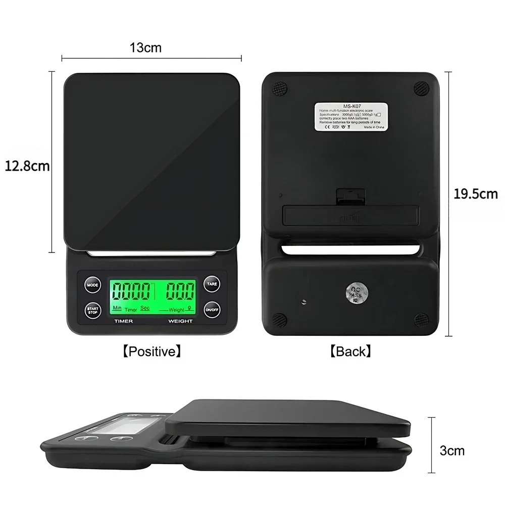 Kitchen Tools Coffee Scale wit - Scale Drip Timer ulasan dan harga