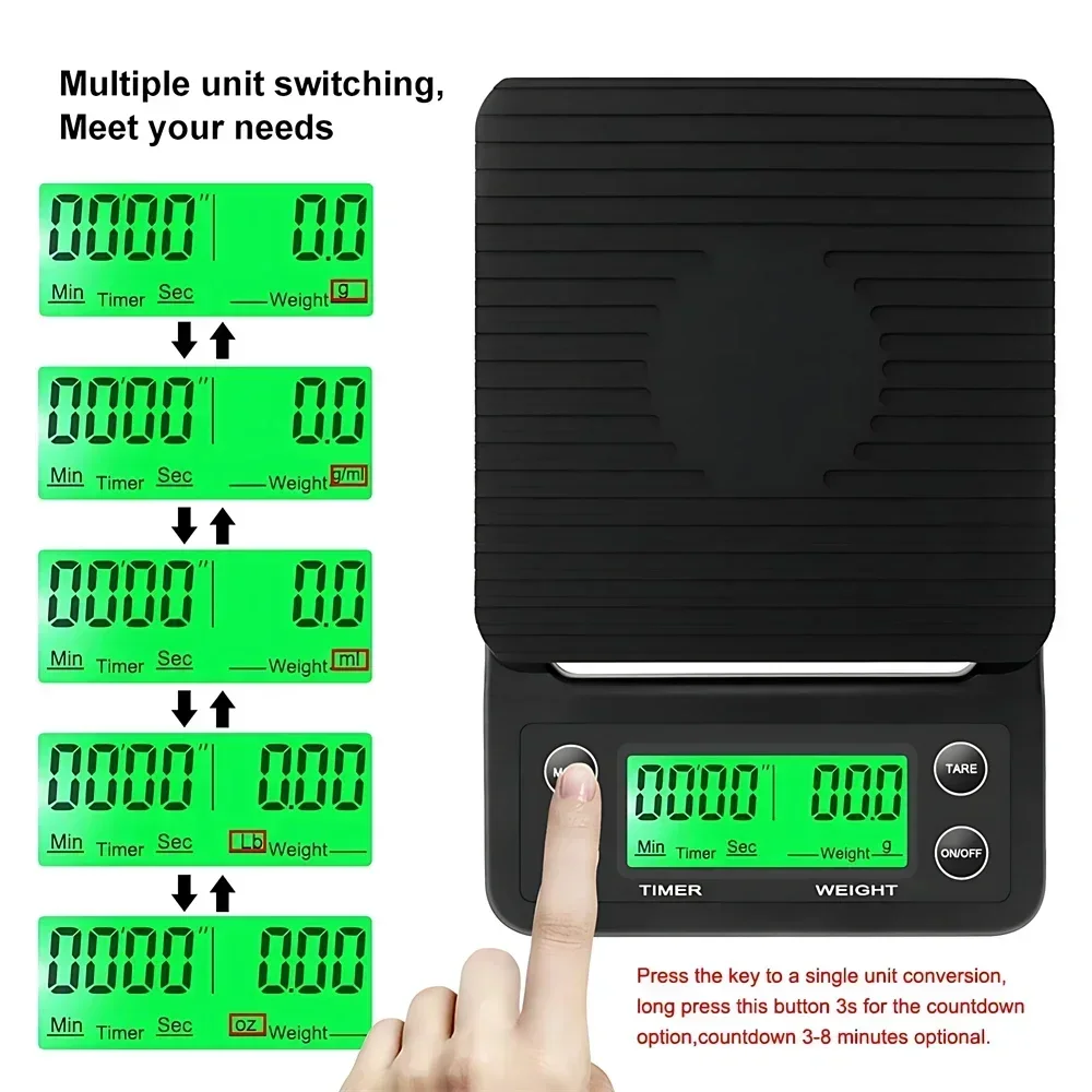 Kitchen Tools Coffee Scale wit - Scale Drip Timer ulasan dan harga