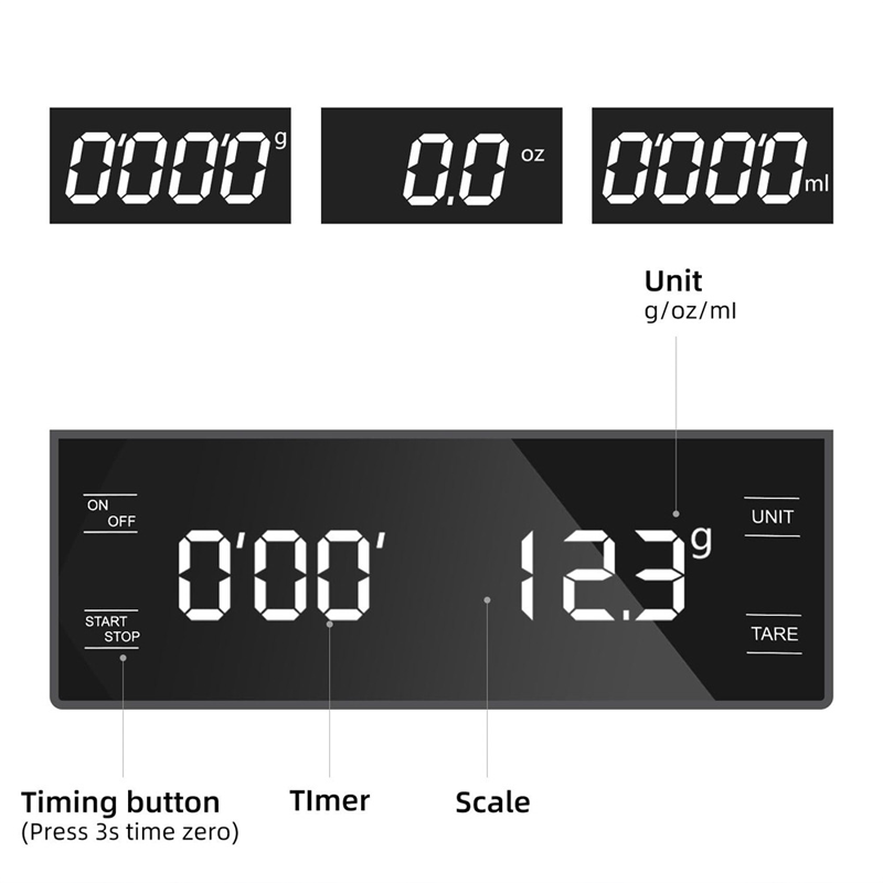 3kg/0.1g Coffee Scale with Tim - Scale Drip Timer ulasan dan harga