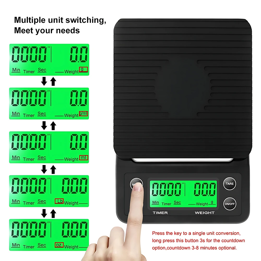 3/5KG coffee drip scale, black - Scale Drip Timer ulasan dan harga